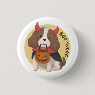 ハロウィーンイラストレーション:ブーウーフ 缶バッジ