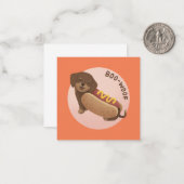 ハロウィーンイラストレーション: Boo-Woof (Dachshund) ノートカード (正面/裏面インサイチュ)