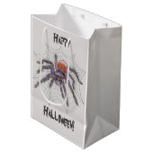 ハロウィーンインクスケッチくもの巣の不気味なクモ ミディアムペーパーバッグ (正面アングル)