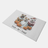 ハロウィーンイングリッシュブルドッグズカボチャ ドアマット (アングル)