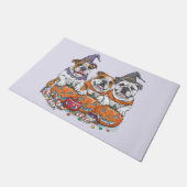 ハロウィーンイングリッシュブルドッグズカボチャ ドアマット (アングル)