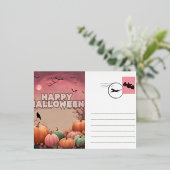 ハロウィーンインテーション001 箔招待状ポストカード (立ち正面)