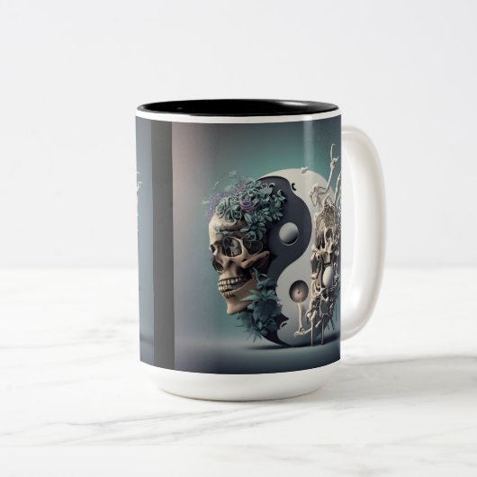 ハロウィーンイン – ヤンスケルトンフュージョン ツートーンマグカップ (正面右)