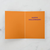 ハロウィーンウィッチかわいいおもしろい笑顔ハッピーパープルカード カード (内部)