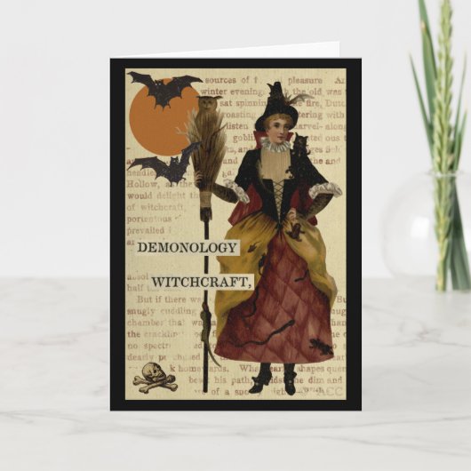 ハロウィーンウィッチこうもりムーンフクロウスカル カード (正面)