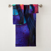 ハロウィーンウィッチとスカル顔デザイン バスタオルセット (インサイチュ)