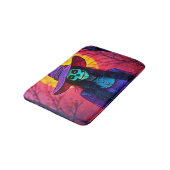 ハロウィーンウィッチとスカル顔デザイン バスマット (アングル)