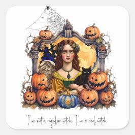 ハロウィーンウィッチと引用文 スクエアシール