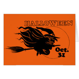 ハロウィーンウィッチのブロムスティックおもしろいグリーティングカード