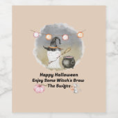 ハロウィーンウィッチの醸造可愛い幽霊ワインラベル ワインラベル (シングルラベル)