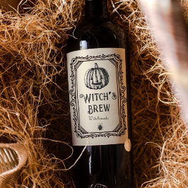 ハロウィーンウィッチの醸造酒ワおもしろいイ不気味ン ワインラベル