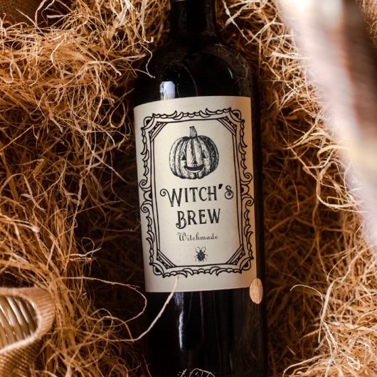 ハロウィーンウィッチの醸造酒ワおもしろいイ不気味ン ワインラベル