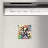 ハロウィーンウィッチの風ファンタジーアート マグネット (インサイチュ (食洗機))