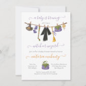 ハロウィーンウィッチまたはウィザードベビーがシャワーを醸造している 招待状 (正面)