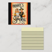 ハロウィーンウィッチをテーマにしたトートバッグ ノートカード (正面/裏面)