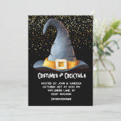 ハロウィーンウィッチアダルトパーティの招待状 招待状 (スタンド正面)