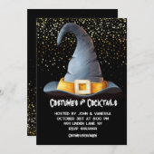 ハロウィーンウィッチアダルトパーティの招待状 招待状 (正面/裏面)
