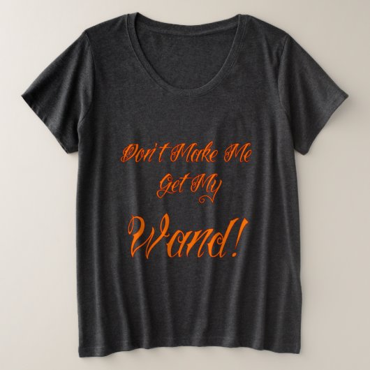 ハロウィーンウィッチィ引用文 プラスサイズTシャツ (デザイン正面)