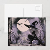 ハロウィーンウィッチイラストレーション シーズンポストカード (正面/裏面)
