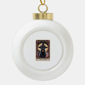 ハロウィーンウィッチエステティック猫好きゴシックタロット セラミックボールオーナメント (正面)