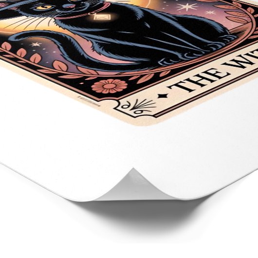 ハロウィーンウィッチエステティック猫好きゴシックタロット ポスター (角)