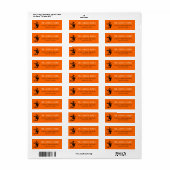 ハロウィーンウィッチオレンジパーティーメール差出人住所 ラベル (フルシート)