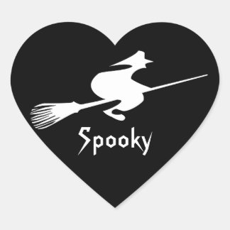 ハロウィーンウィッチオンブラックハート形状名ギフトラベル ハートシール