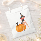 ハロウィーンウィッチカボチャ&ブラックキャット フェイバーバッグ (クリップ留めされた状態)