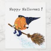 ハロウィーンウィッチカボンプキンワインボトルラベル ワインラベル (シングルラベル)