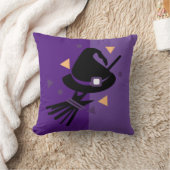 ハロウィーンウィッチカラーブロックオレンジパープル クッション (ブランケット)