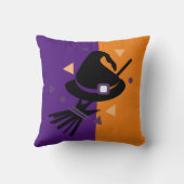 ハロウィーンウィッチカラーブロックオレンジパープル クッション (裏面)