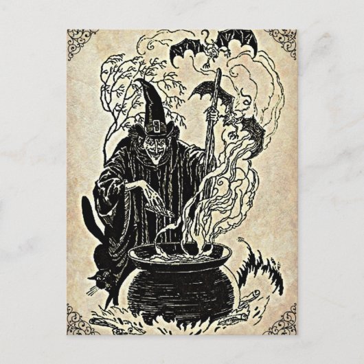 ハロウィーンウィッチカルドロン ポストカード (正面)
