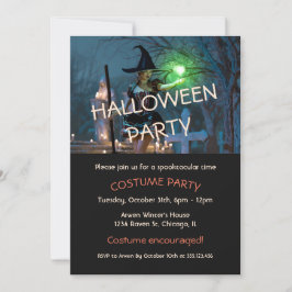 ハロウィーンウィッチガールインザフォレスト招待状 招待状