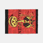 ハロウィーンウィッチガール(ヴィンテージ) フリースブランケット (正面(横))