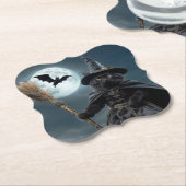 ハロウィーンウィッチキャットコースター ペーパーコースター (アングル)