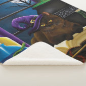 ハロウィーンウィッチキャットパープル魔法 シェルパブランケット (3/4)