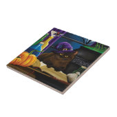 ハロウィーンウィッチキャットパープル魔法 タイル (側面)