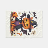 ハロウィーンウィッチキャットフリースブランケット フリースブランケット (正面(横))