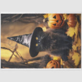 ハロウィーンウィッチキャット4デクページ紙 薄葉紙 (正面)