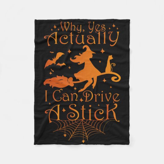 ハロウィーンウィッチギフトなぜYes実際に私はドライブすることができる フリースブランケット (正面)