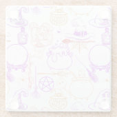 ハロウィーンウィッチクラフトパターンネオン01 ガラスコースター (裏面)