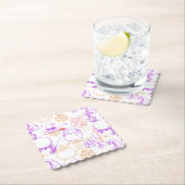 ハロウィーンウィッチクラフトパターンネオン01 ペーパーコースター (インサイチュ)