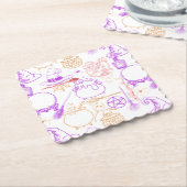 ハロウィーンウィッチクラフトパターンネオン01 ペーパーコースター (アングル)