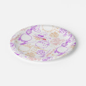 ハロウィーンウィッチクラフトパターンネオン01 ペーパープレート (アングル)