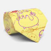 ハロウィーンウィッチクラフトパターンネオン01 LイエローBG ネクタイ (ロール)