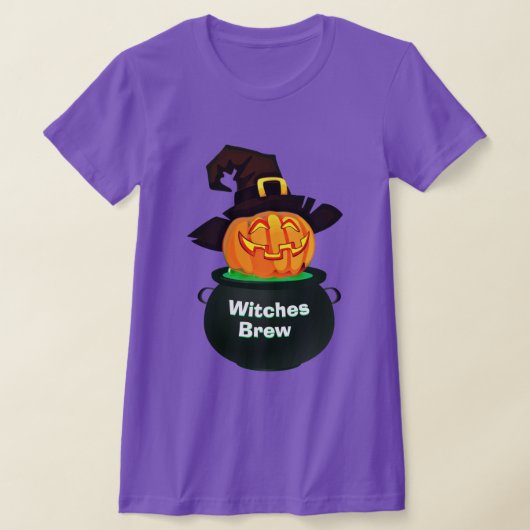 ハロウィーンウィッチコスチュームおもしろいノベルティウィッチBREW Tシャツ (レイダウン)