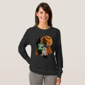 ハロウィーンウィッチコーギドッグ Tシャツ (正面フル)