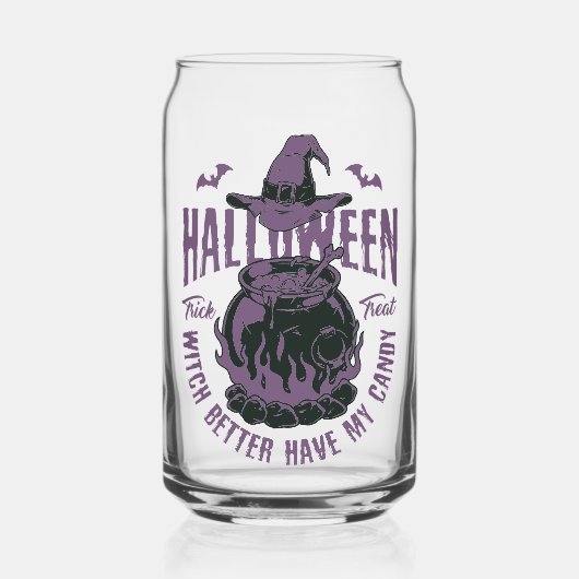 ハロウィーンウィッチコールドグラス ガラス缶 (正面)