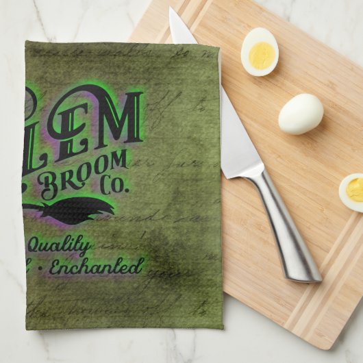 ハロウィーンウィッチサレムブロム会社の看板 キッチンタオル (四つ折り)