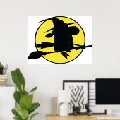 ハロウィーンウィッチシルエット ポスター (ホームオフィス)